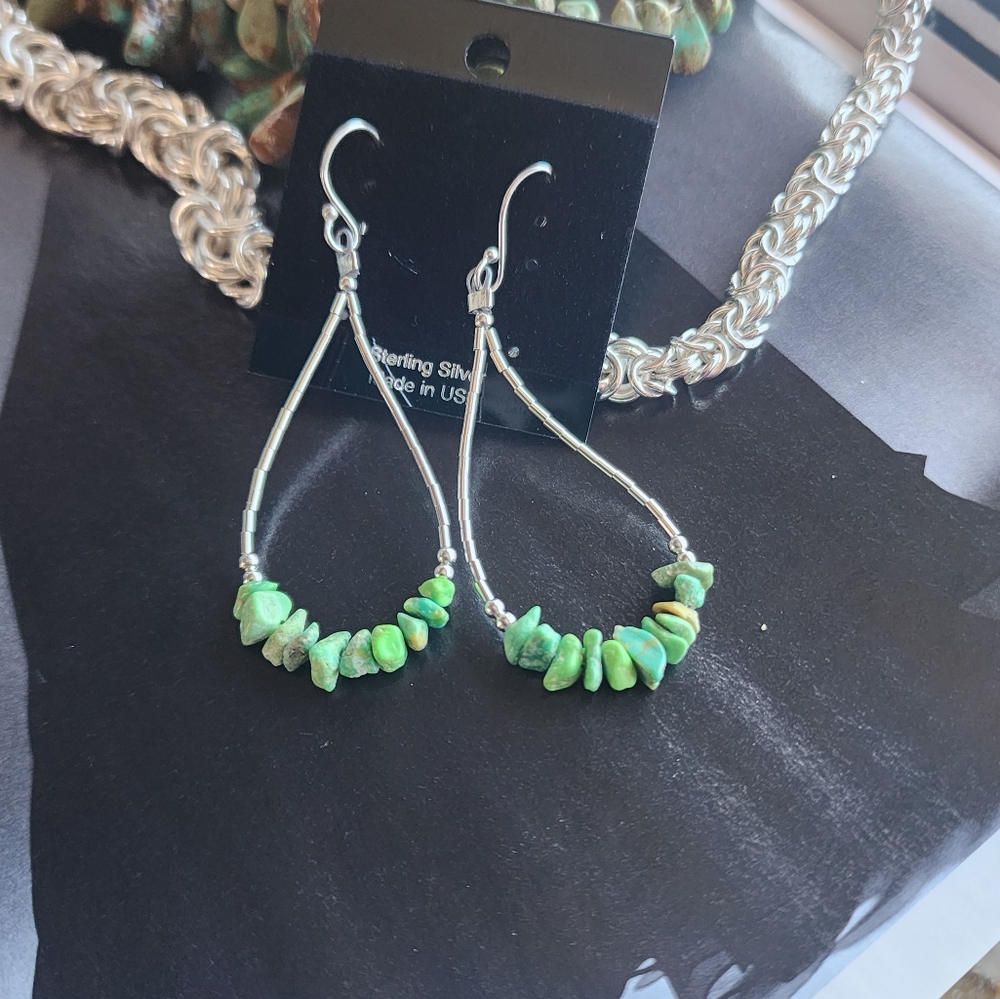 Pixie Turquoise & Liquid Sterling Silver Earrings